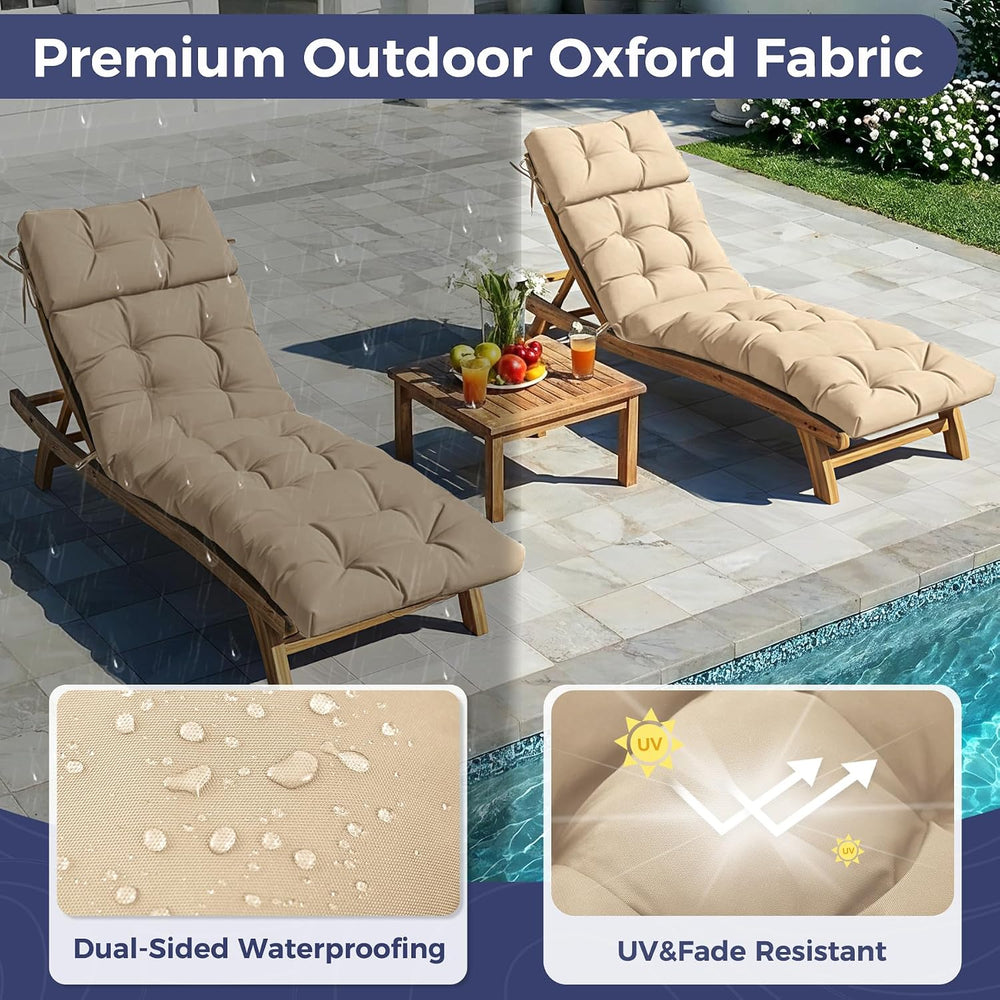 Outdoor Chaise Lounge Cushions, Waterproof Lounge Chair Cushions