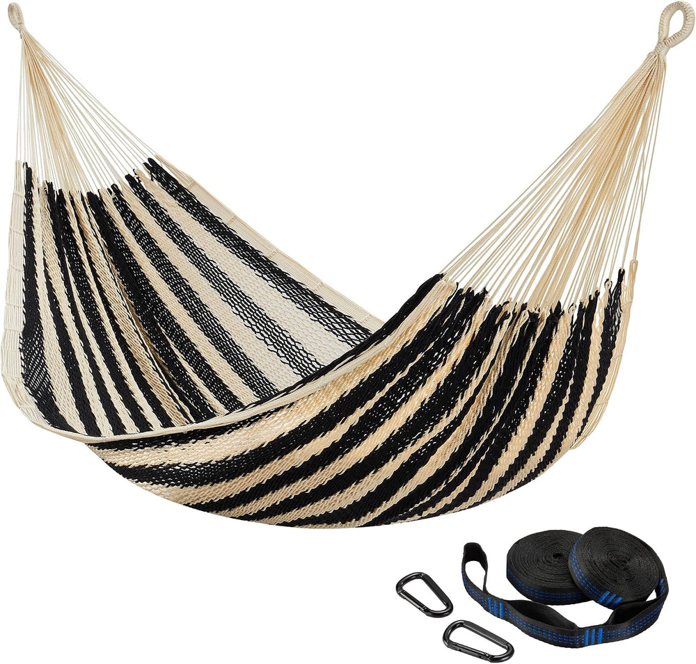 CHULIM Handwoven Mayan Hammock with 10ft Tree Straps, 550lbs Capacity Soft Ro...