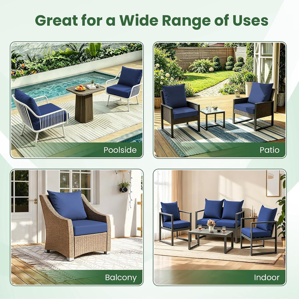 Patio Cushions for Outdoor Furniture, 24x24 Outdoor Couch Cushions, Waterproo...