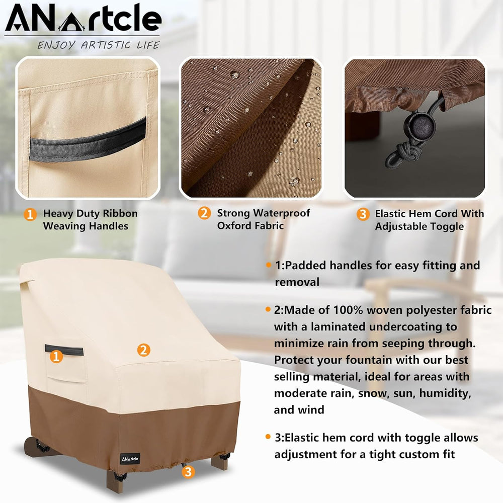 ANartcle Patio Adirondack Chair Cover 2 Pack,600D Waterproof Heavy Duty Outdo...