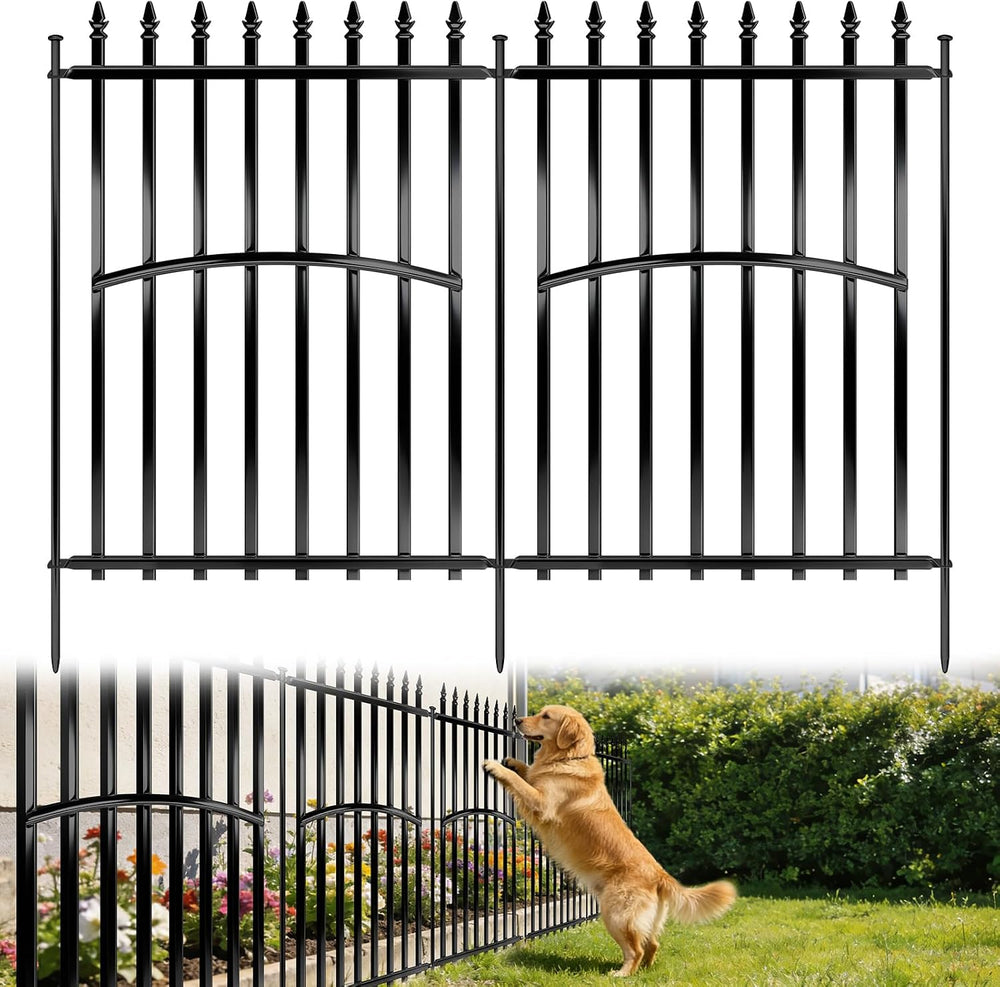 Metal Garden Fence 32in H x 27in W (10 Panels, Total Length 23ft), No Dig Ani...