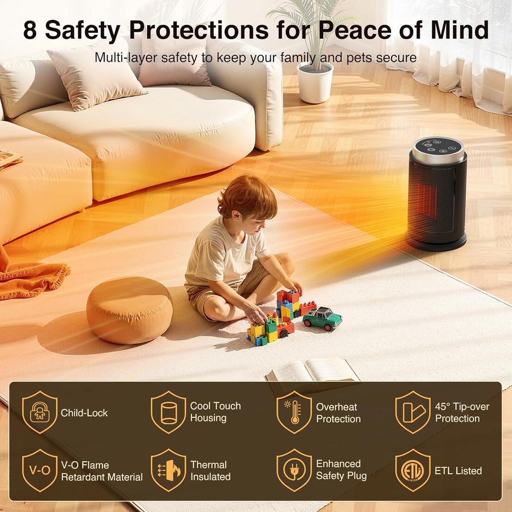 ZAFRO Space Heater, Ultra Quiet Portable Electric Heaters for Indoor Use with...