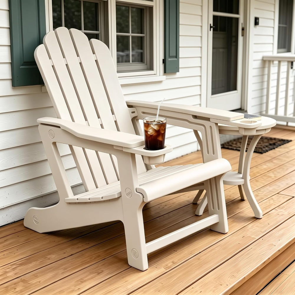 PURPLE LEAF Adirondack Chair Fire Pit Chair for Outdoor Patio, Light Beige
