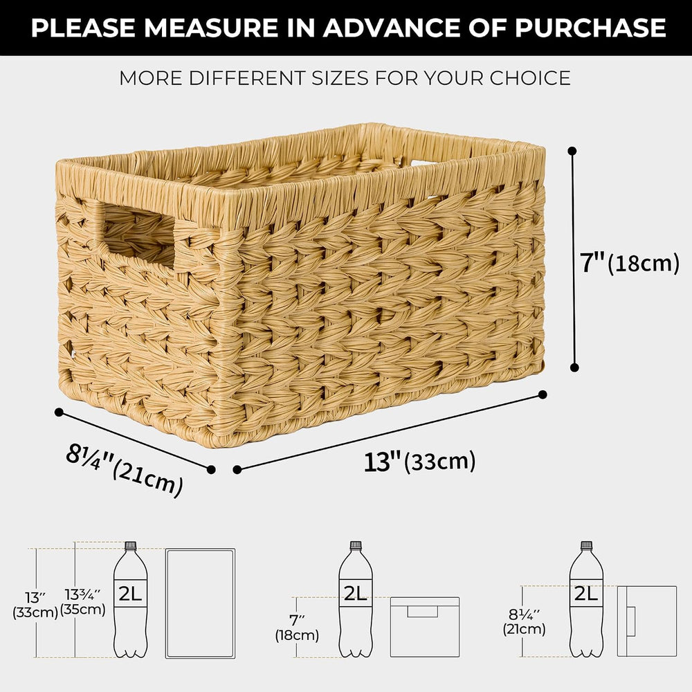 GRANNY SAYS Wicker Storage Baskets, Waterproof Woven Baskets, 2-Pack