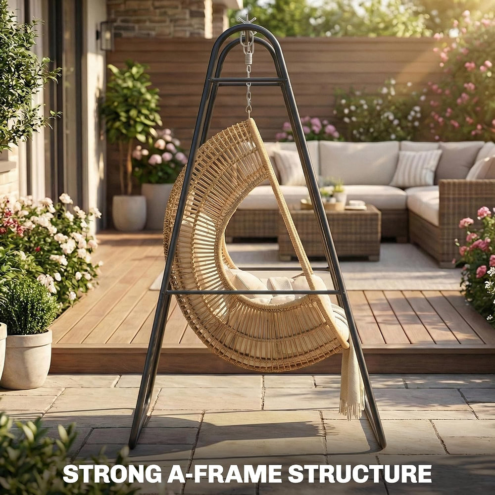 Outsunny Hammock Chair Stand Only Heavy Duty A-Frame for Hammock Black