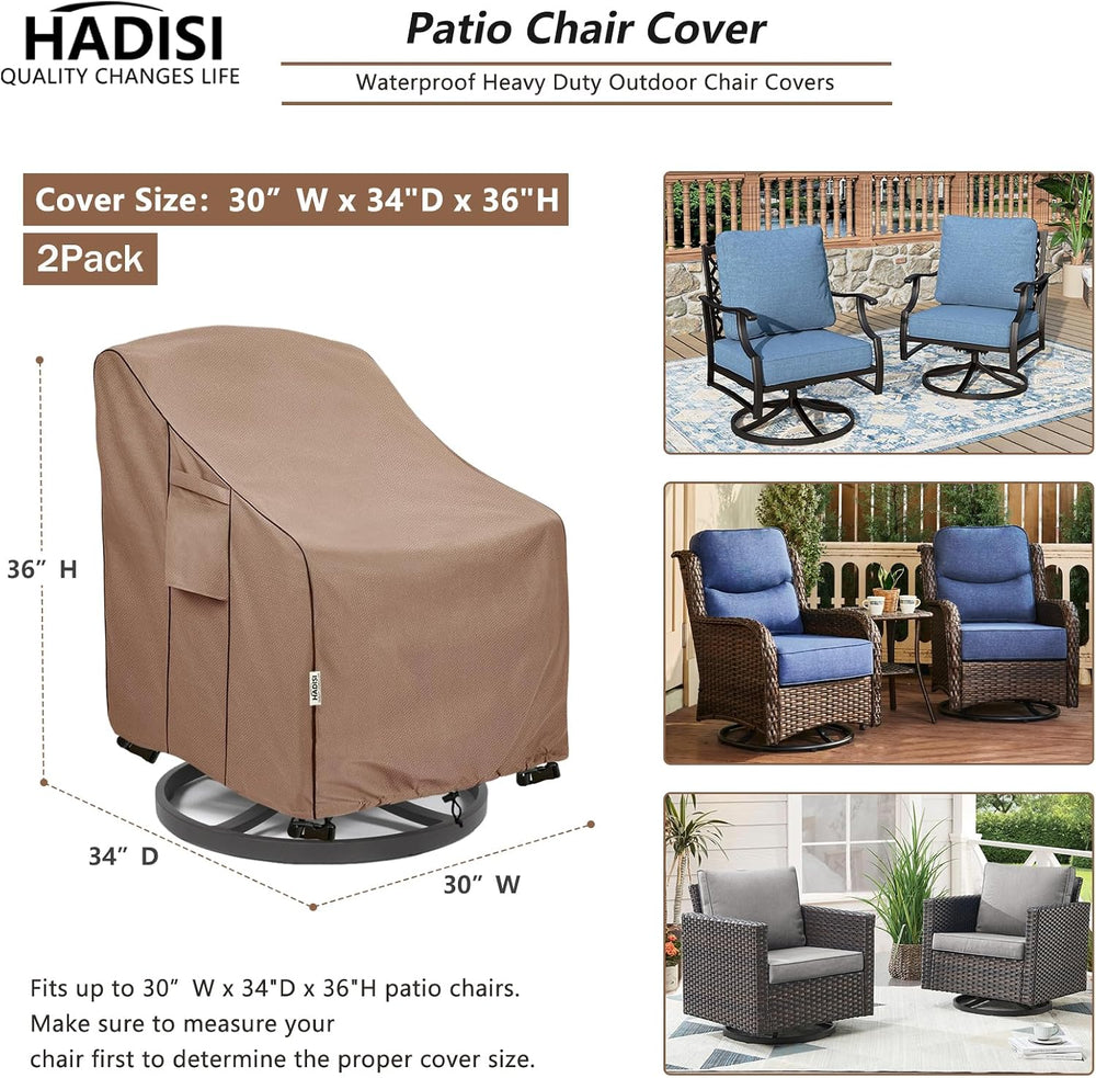 Patio Chair Covers for Outdoor Furniture Waterproof 2 Pack, Heavy Duty Waterp...