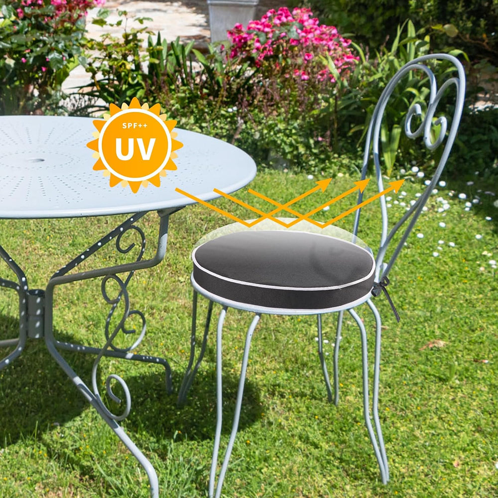 Outdoor Diameter 16 Inch Round Bistro Chair Cushion, Waterproof & Fade-Re...