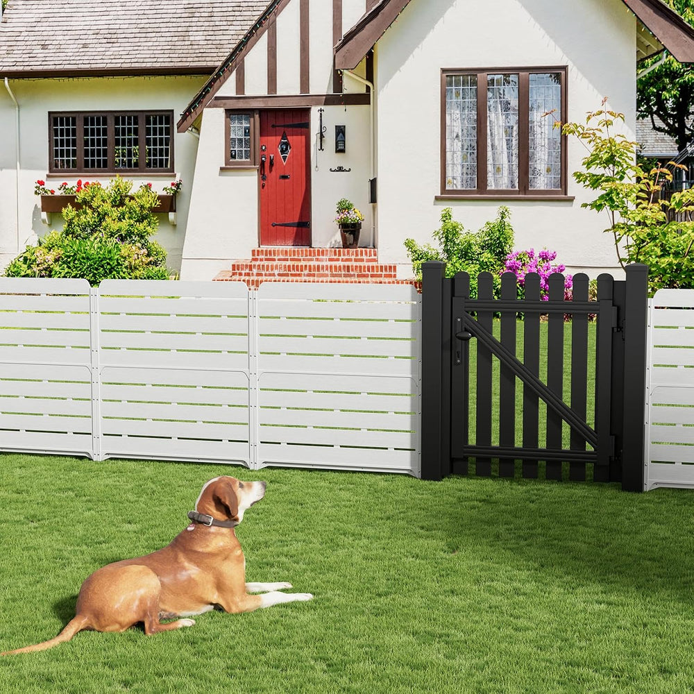 ZZM White Privacy Fence Panels (1 Panel) Outside Decorative Air Conditioner F...