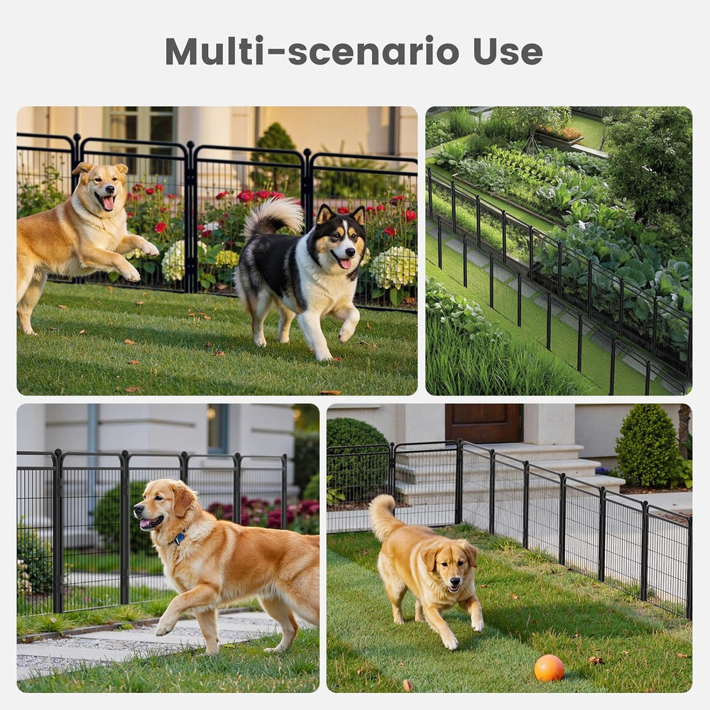 40 in(H) Garden Fence Outdoor for Yard with 2 Gravity Automatic Lock Gates,He...