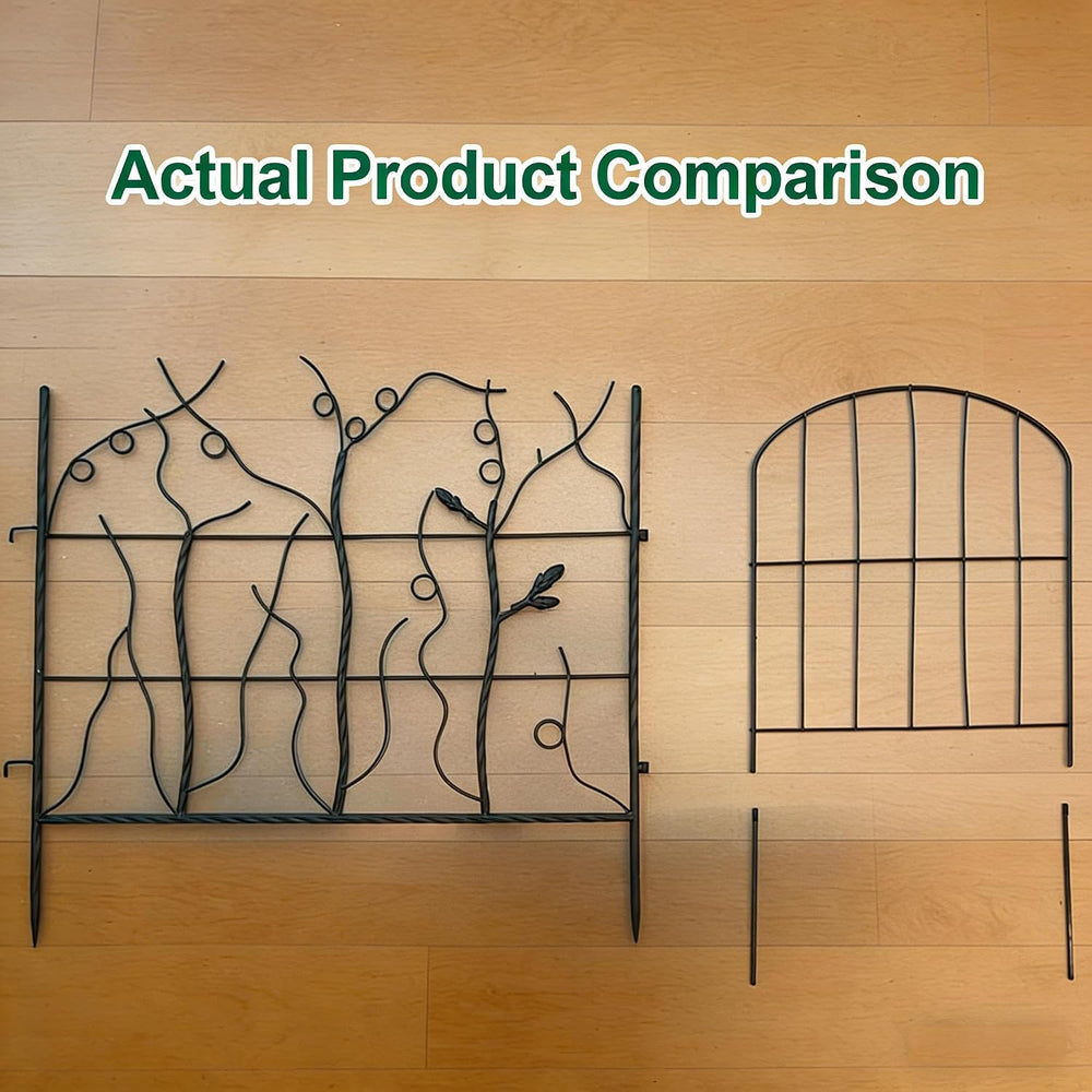 AMAGABELI GARDEN & HOME 5 Panel 26in(H)×11.5ft(L) Decorative Garden Fence...