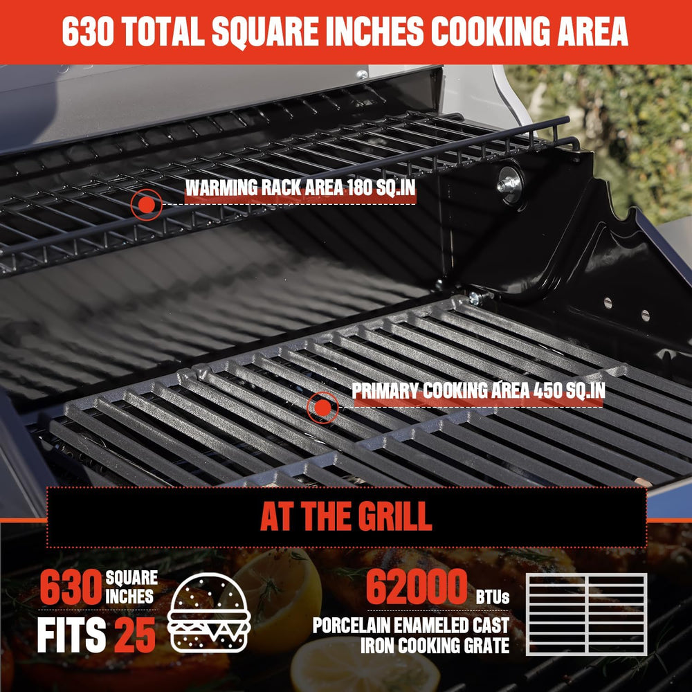 Monument Grills Mesa Series, 4+1 Outdoor Barbecue Stainless Steel Propane Gas...