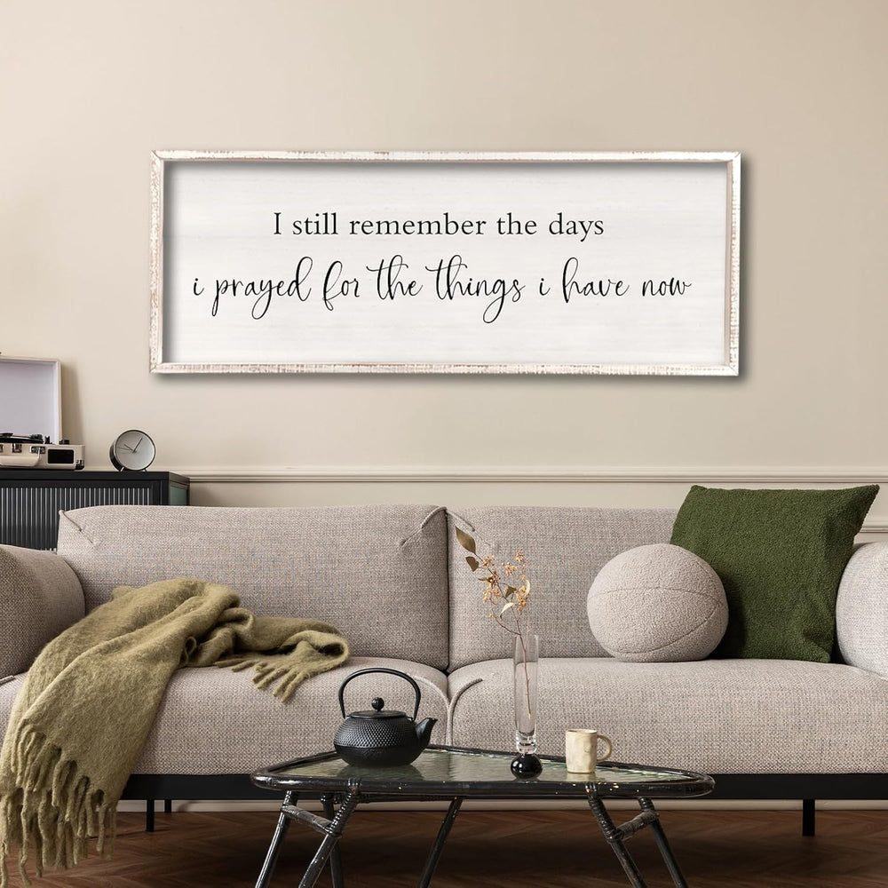 comurdyo I Still Remember the Days I Prayed Sign, 32" x 12", White