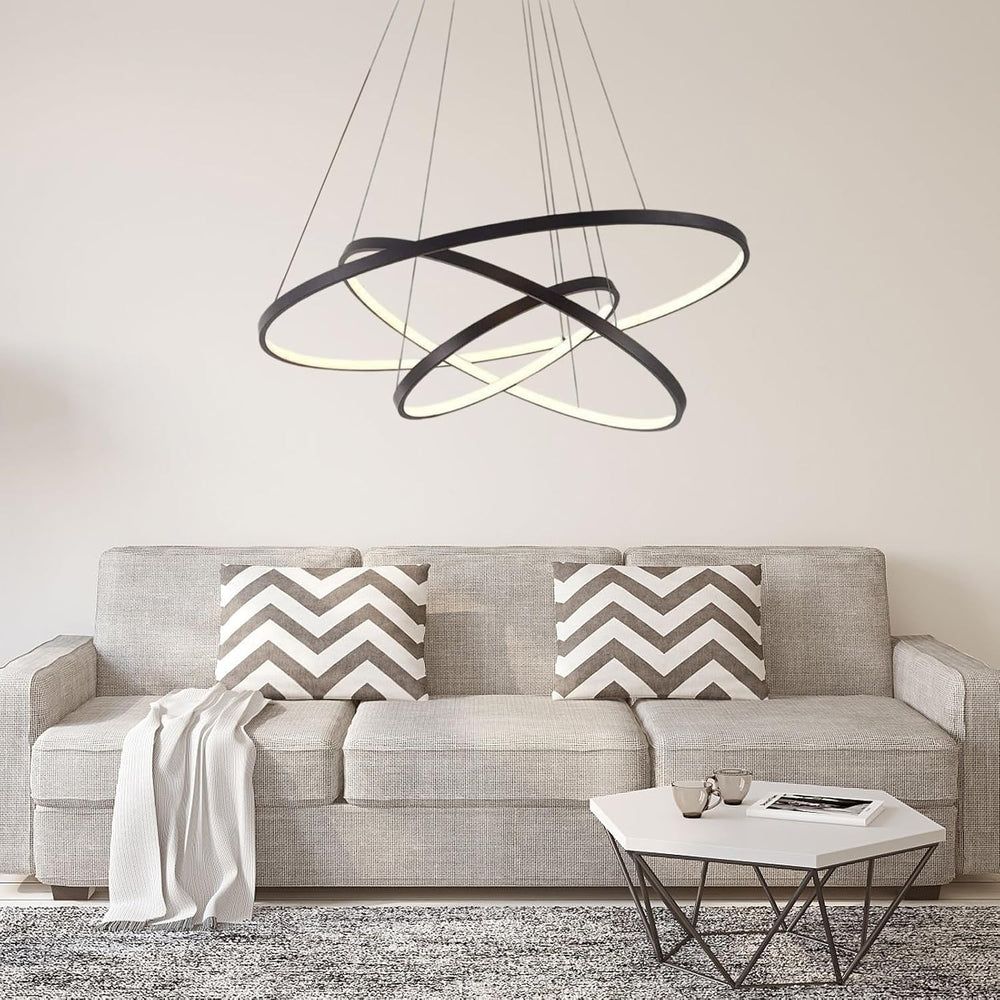 LightInTheBox Modern LED Chandelier 3 Ring Chandelier Dimmable Circular Dinin...