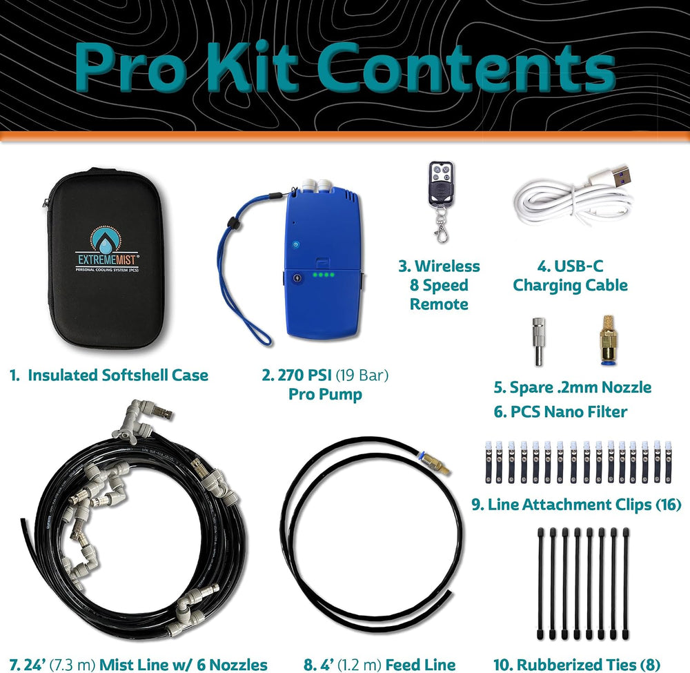 EXTREMEMIST Portable Mist System Pro 24ft Wireless Outdoor Cooling Kit