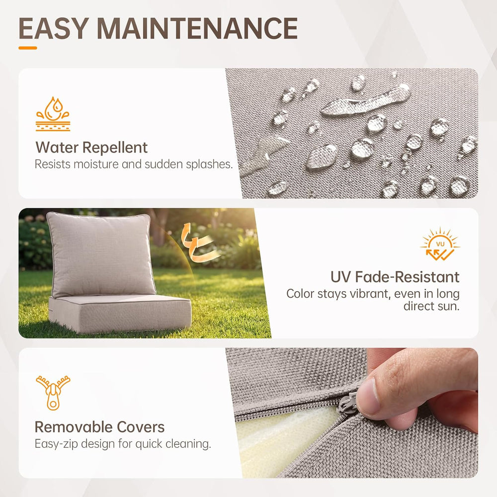 Outdoor Furniture Cushions, 6 inch Thick Seat Cushions for Outdoor Furniture,...