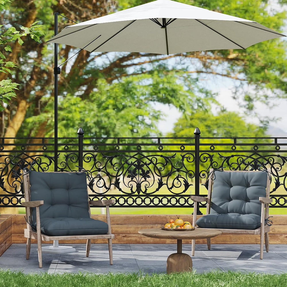 Outdoor Chair Cushions 42x21x4 Inch Set of 2, Dark Gray