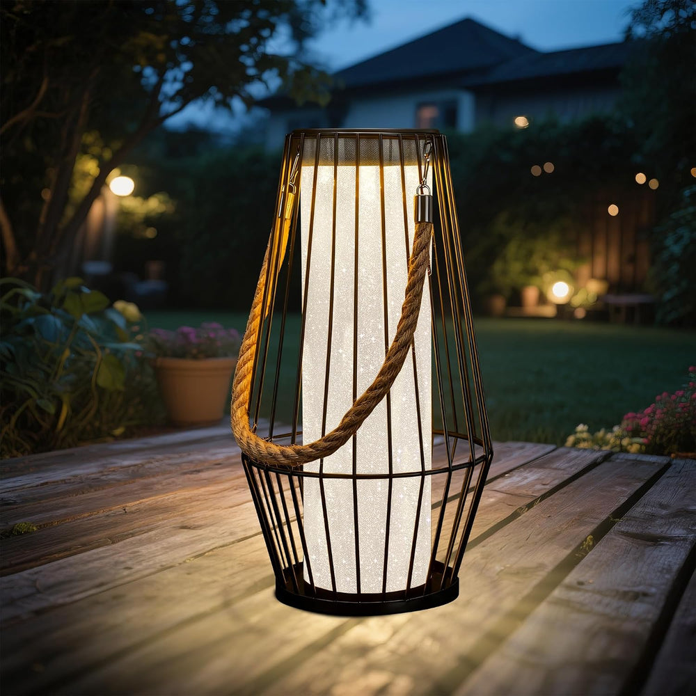 pearlstar Large Solar Lanterns Outdoor Waterproof-Heavy Duty Metal Hanging Li...
