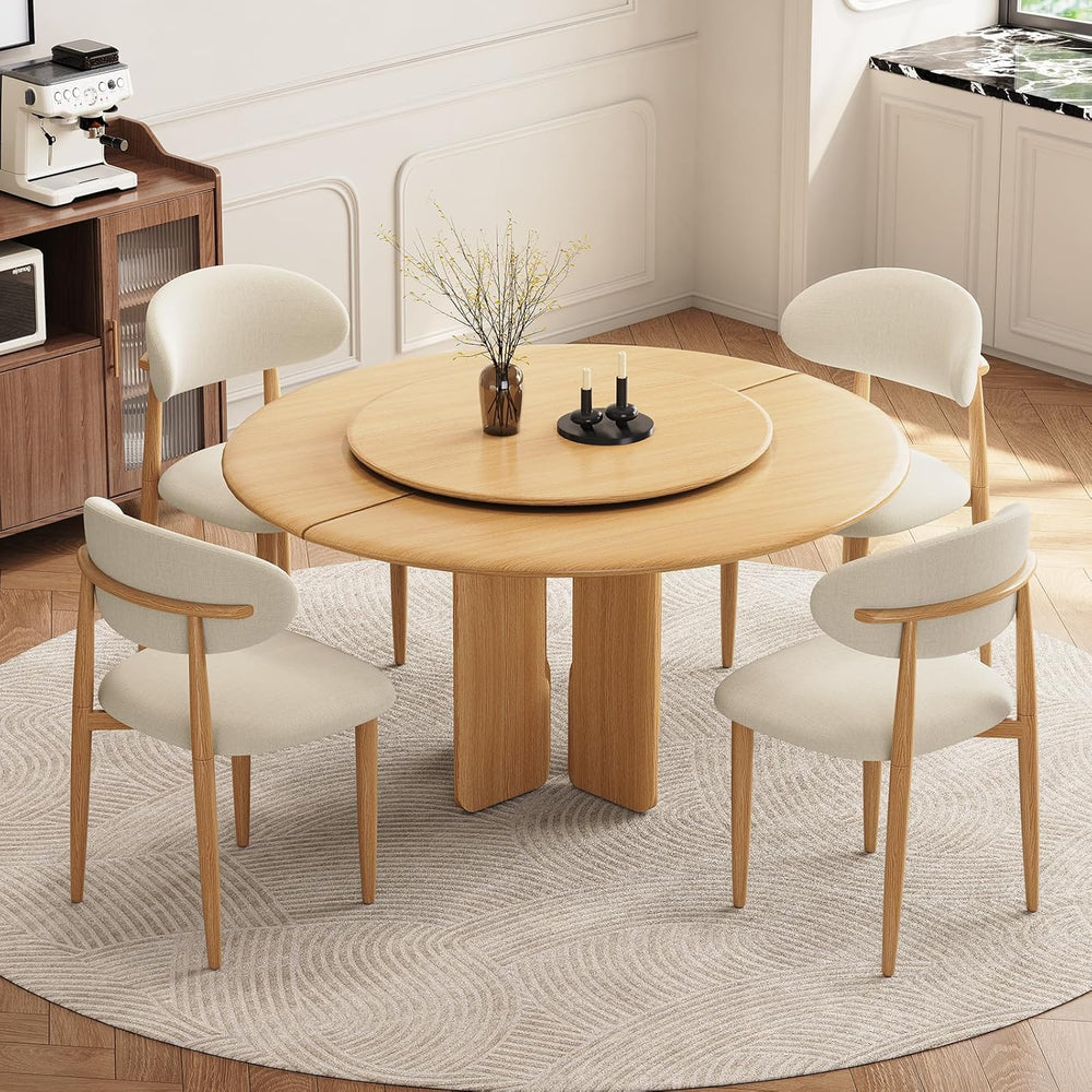 Dining Chairs Set of 4, Modern Fabric Upholstered Dining Room Chair MetalKitc...