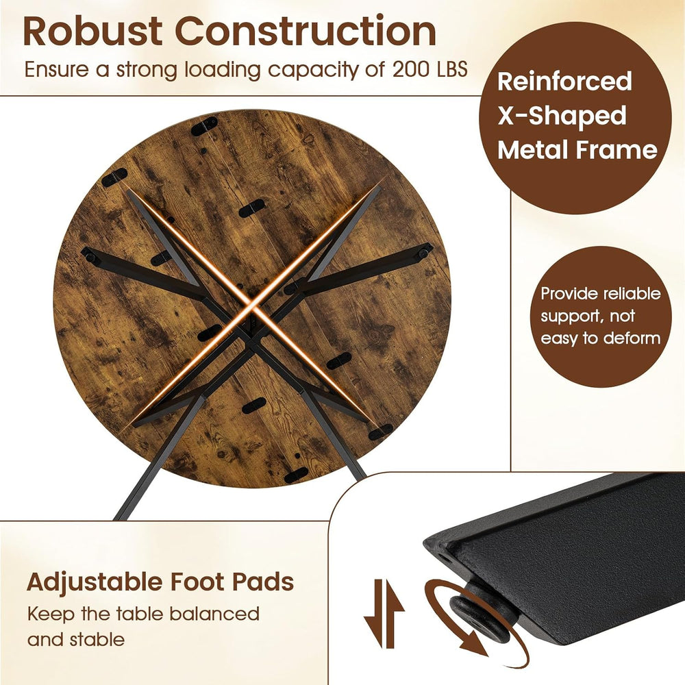 GIANTEX Folding Dining Table for 4, 47" Round Kitchen Table for Small Space