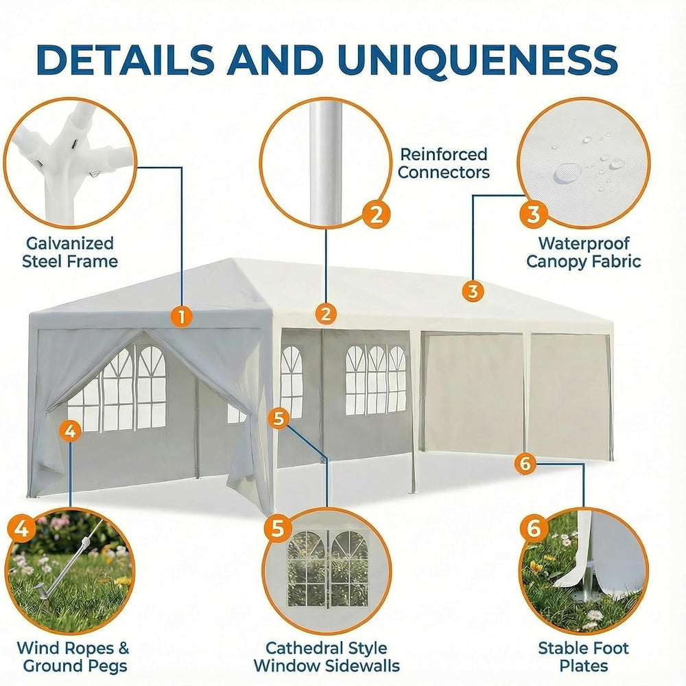 Tooluck 10x30FT Party Tent Outdoor Canopy Tents for Parties, White