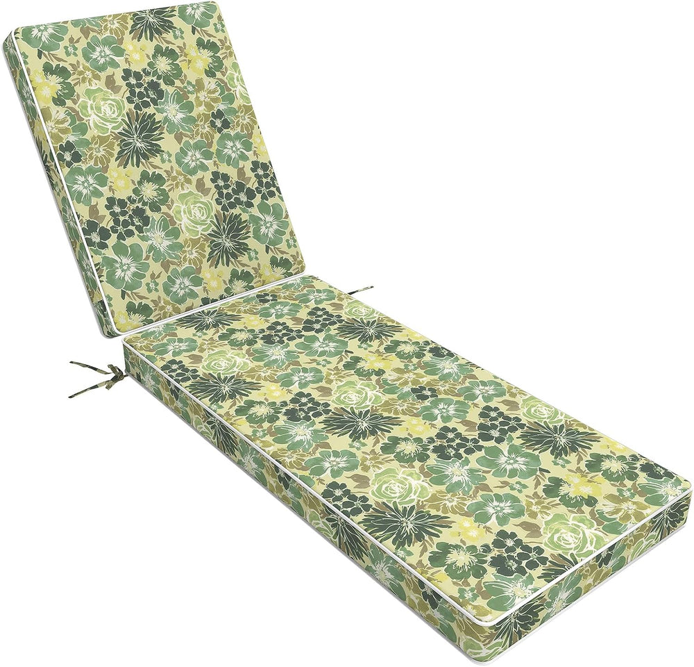 Outdoor Chaise Lounge Cushion 72 x 21 x 3 Inch, Fade Resistant & Waterpro...