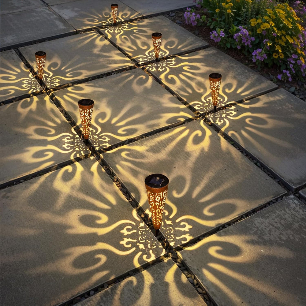 Go2garden 6Pcs Garden Solar Lights Outdoor Stakes Decorative Lighting for Yar...