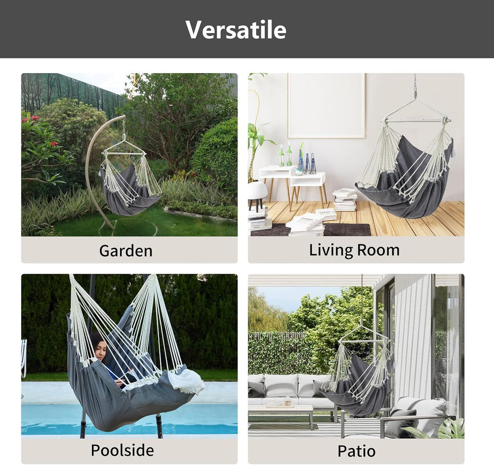 CHULIM XL Hammock Chair with Footrest, Steel Spreader Bar, 500 lb Capacity