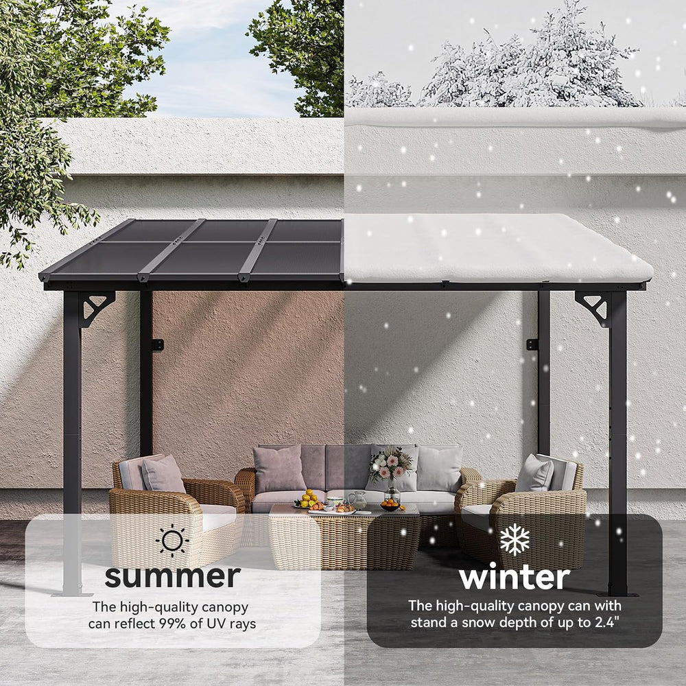 Aoxun 12’x10’ Gazebo for Patio, Gazebo Pergola with Sloped Roof, Black