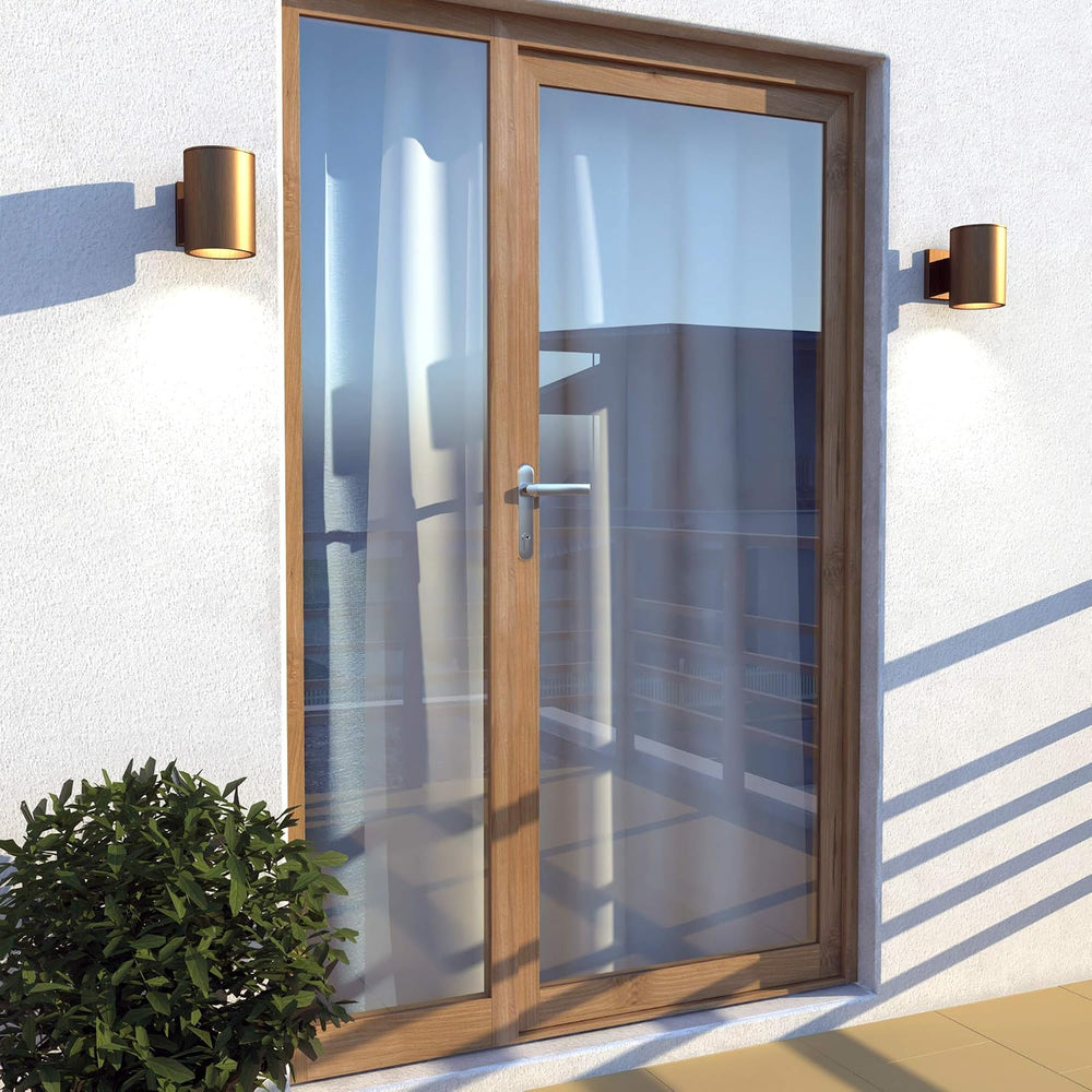 VAXCEL Chiasso Modern Outdoor Porch Light, 5" W x 7.25" H Gold Bras...