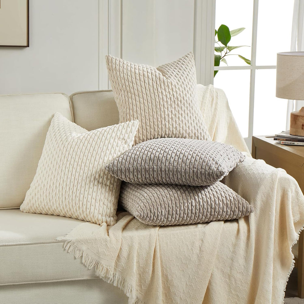 Fancy Homi Set of 4 Boho Euro Decorative Throw Pillow Covers 24x24 Inch for B...