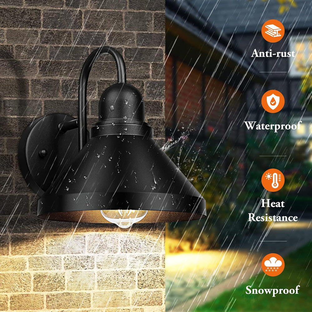 Brightever Gooseneck Outdoor Light Fixtures, 2-Pack Farmhouse Barn Lights for...
