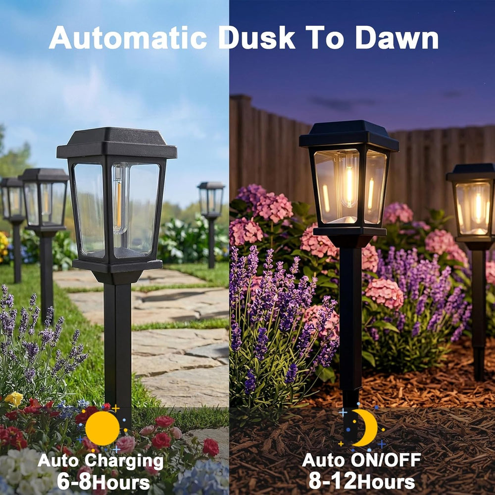 12 Pack Solar Lights Outdoor, Modern Solar Pathway Lights Outdoor, Waterproof...