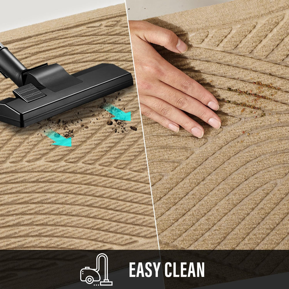HIYARD Sturdy Front Door Mat, Absorbent Muddy Dirt Resist Welcome Door Mats O...