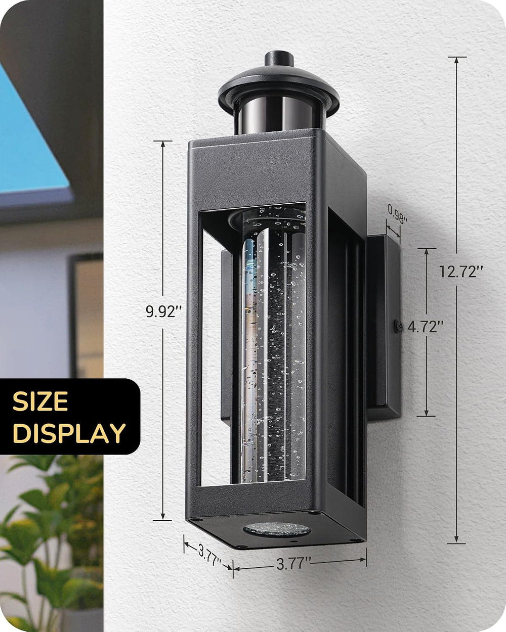 EDISHINE Motion Sensor Dusk to Dawn Outdoor Wall Lights, LED Porch Lights