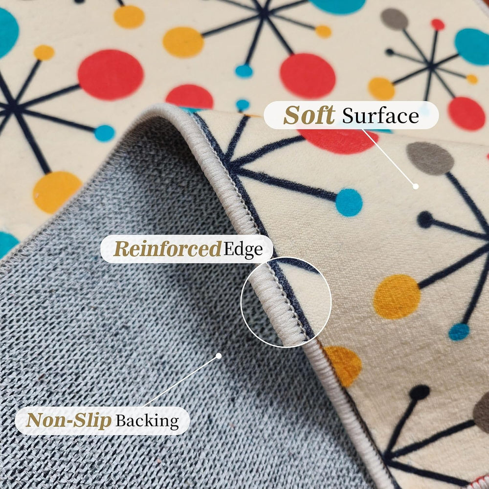 Retro Mid Century Modern Kitchen Runner Rugs for Hallways 2'x 6'