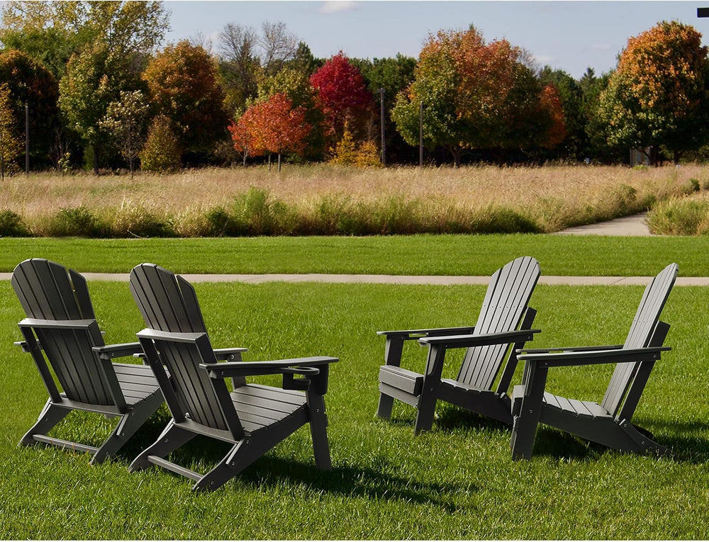 FUNBERRY Oversized Adirondack Folding Chair Set of 4, Fire Pit Chair 400LBS