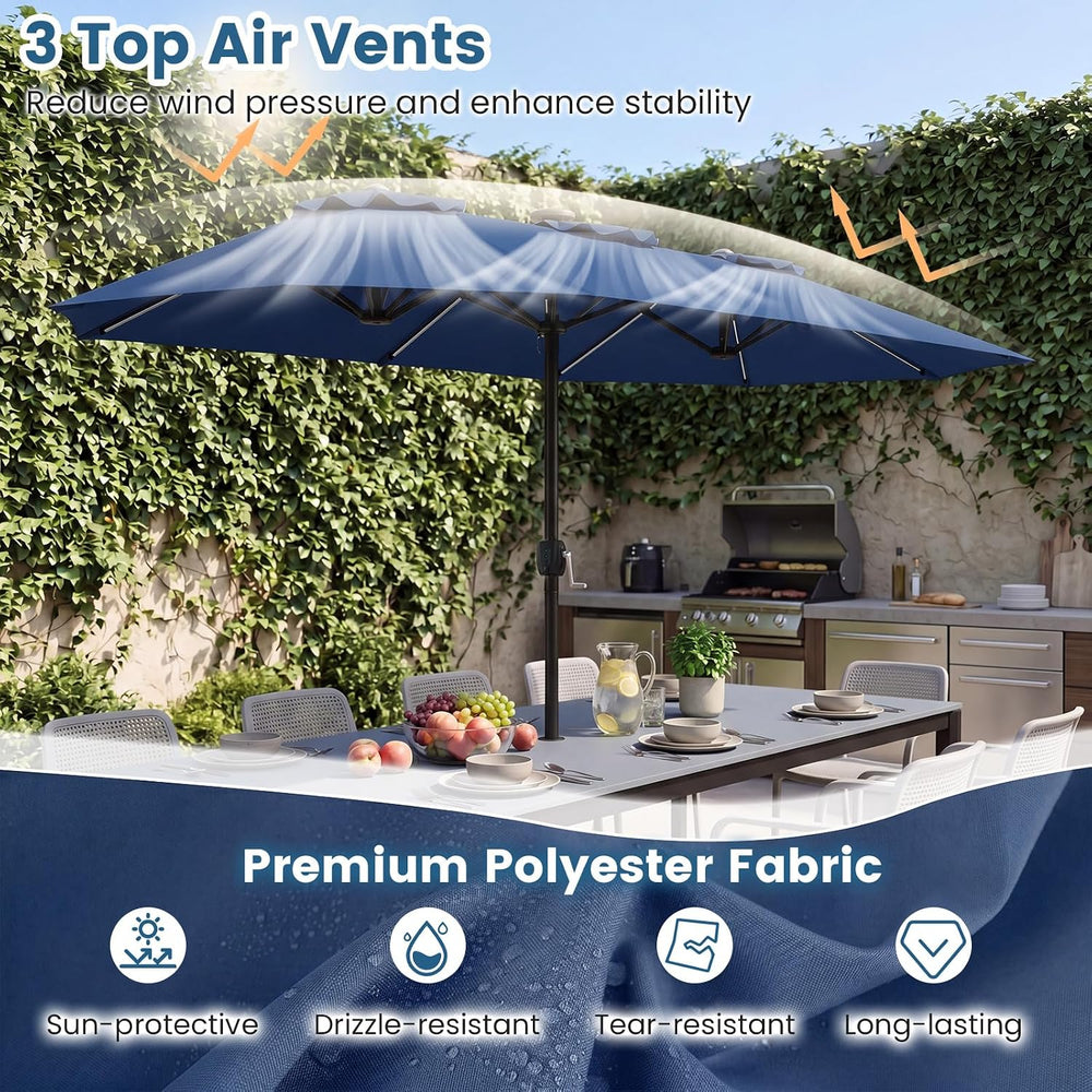 Tangkula 13 FT Patio Umbrella with Solar Lights