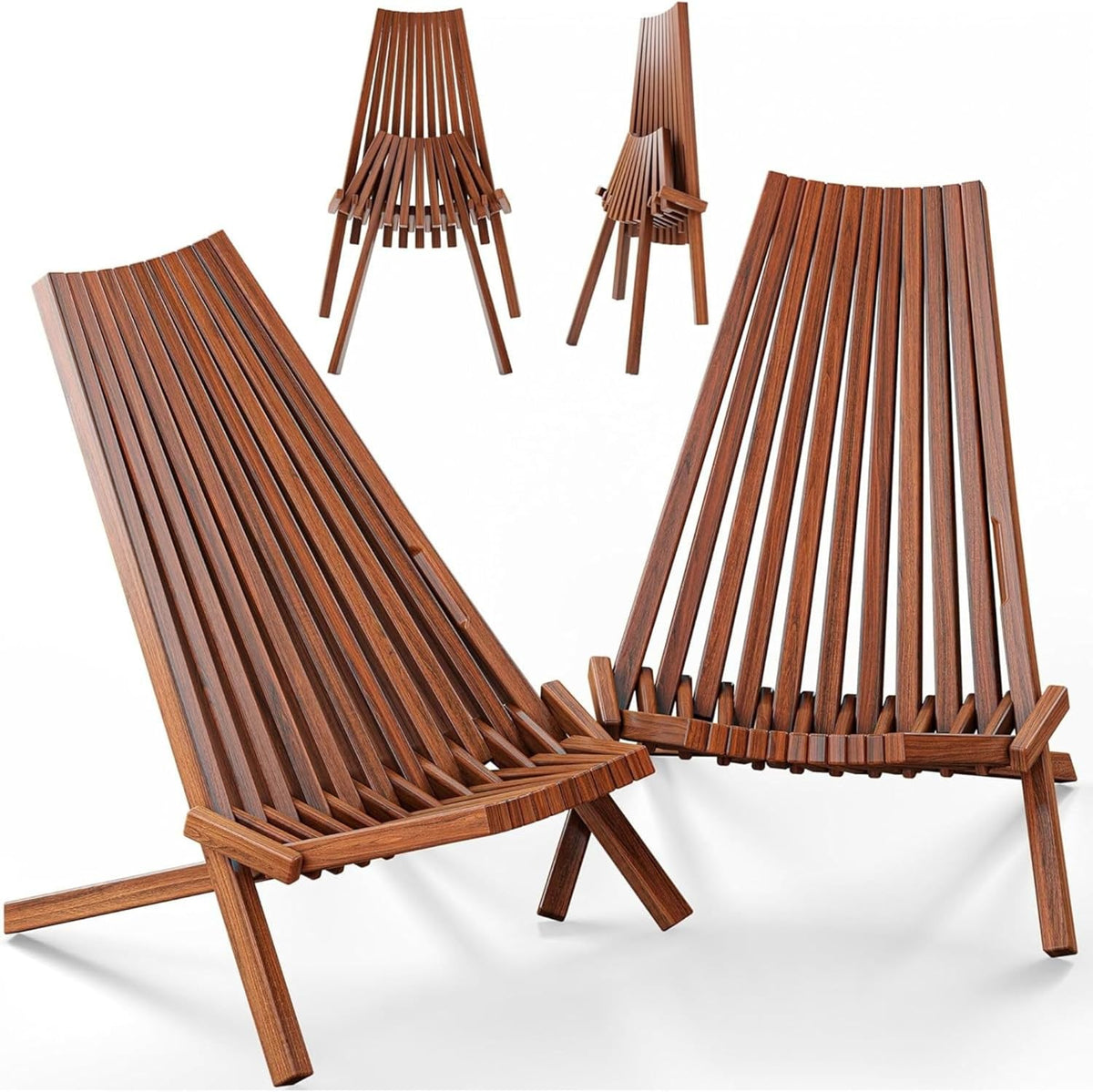 melino 2-pack wooden folding tamarack chair, low profile, main product view