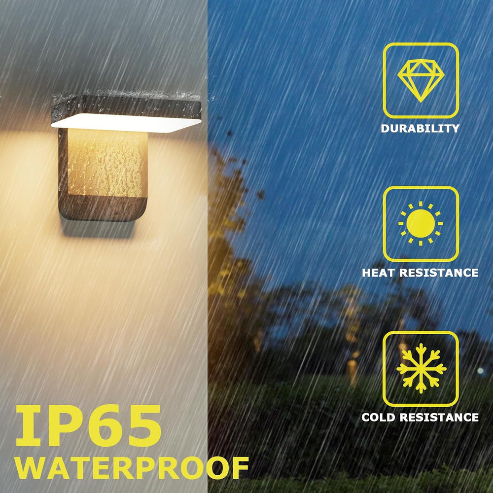 Modern Outdoor LED Wall Light 350° Rotatable, Black, 1 Pack