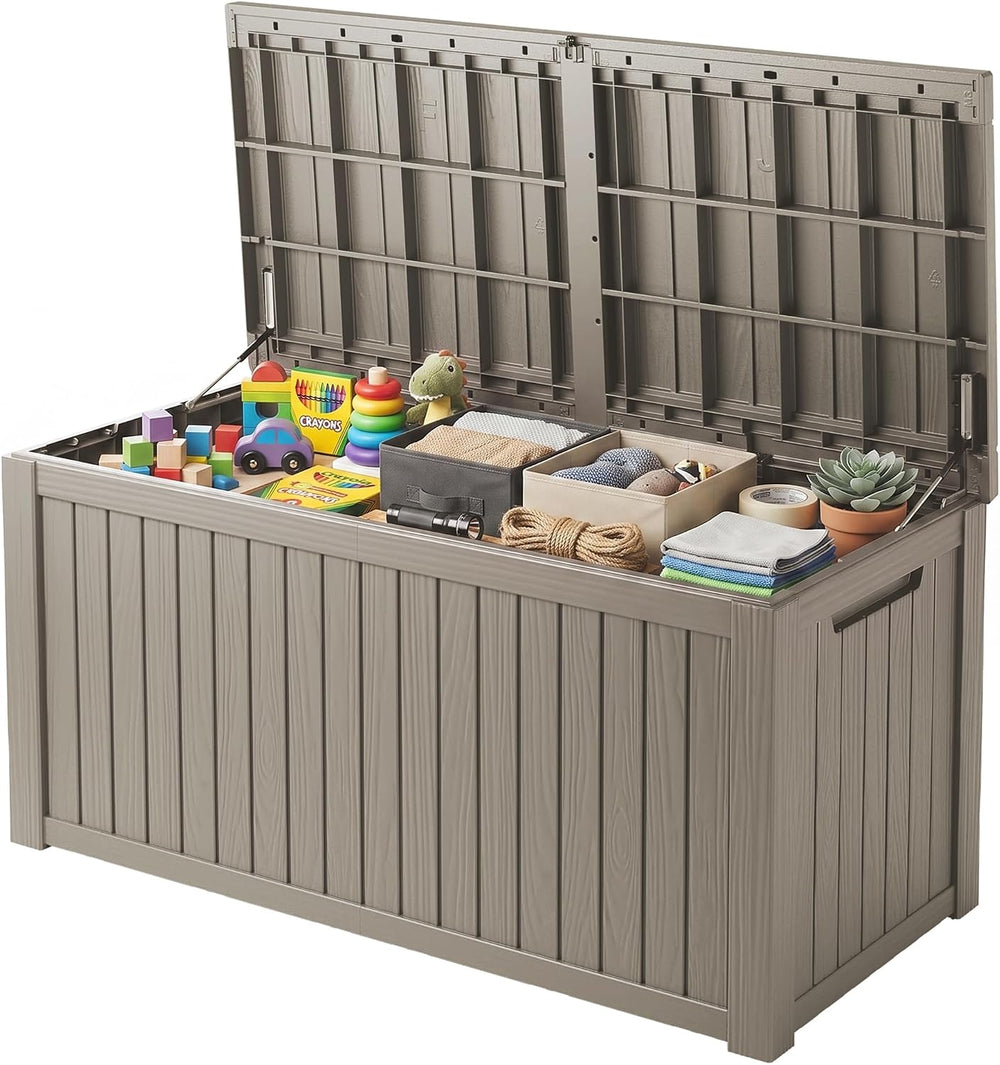 200 Gallon Outdoor Deck Box Waterproof, Large Storage Box for Patio, Resin St...