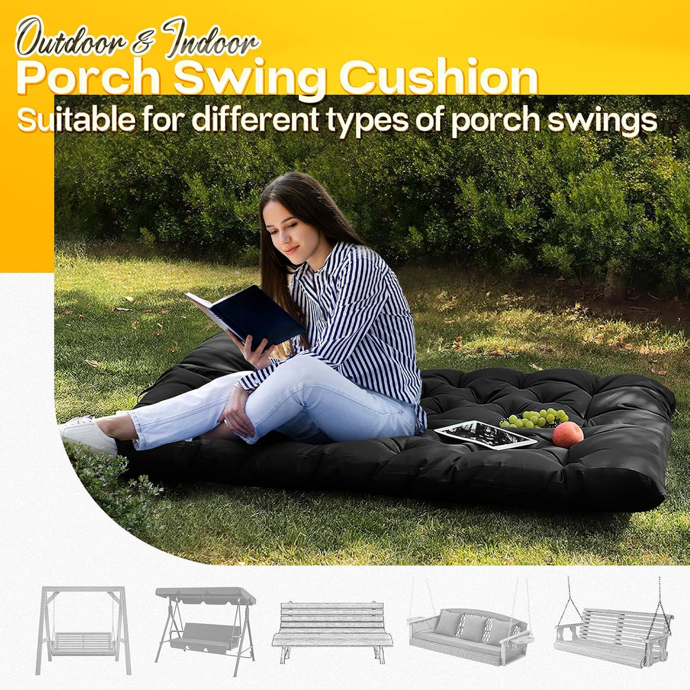 MAGIC ELEPHANT Porch Swing Cushions, Memory Foam Swing Cushion for Outdoor Fu...