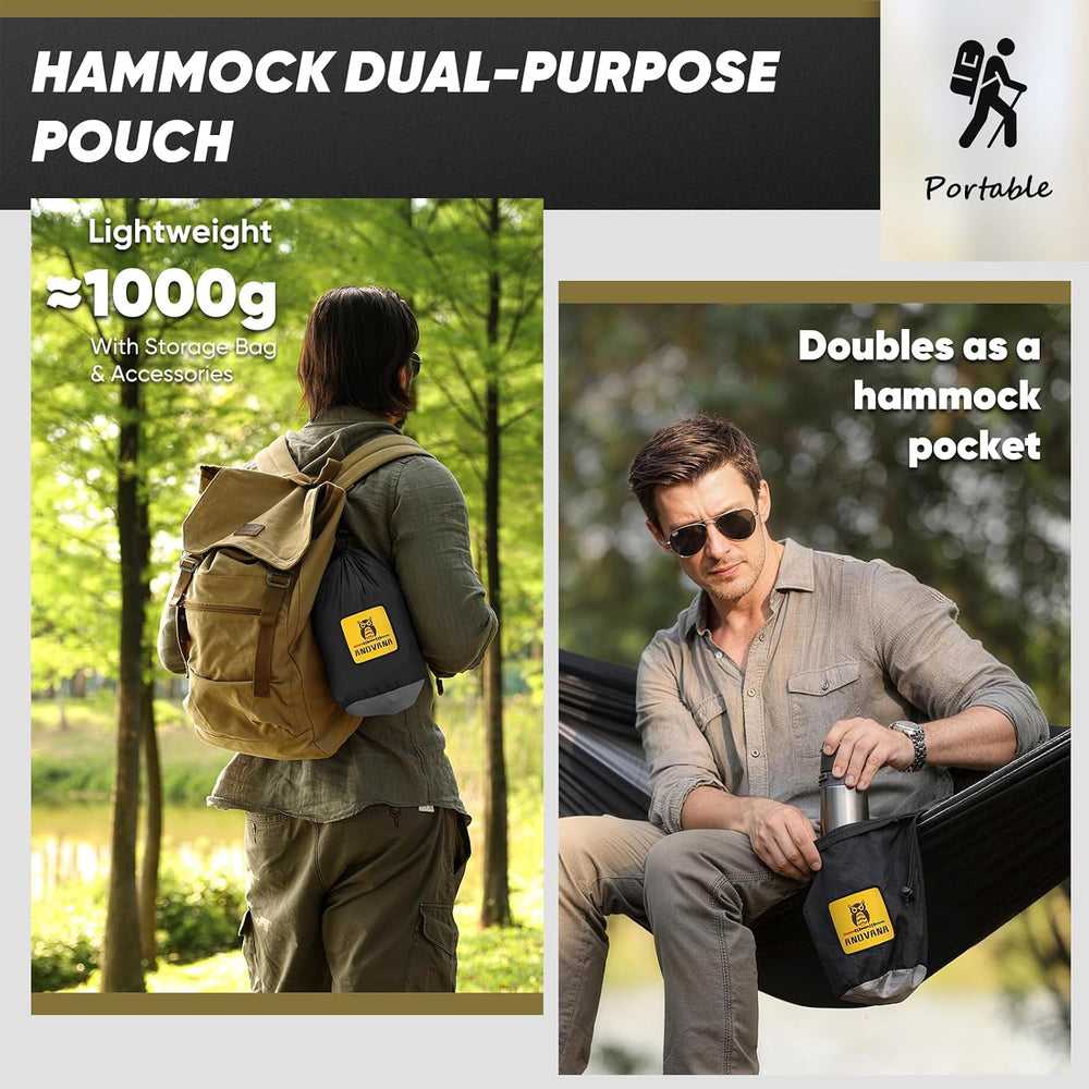 Camping Hammock with Mosquito Net, 500 lbs Portable Hammock with Tree Straps,...