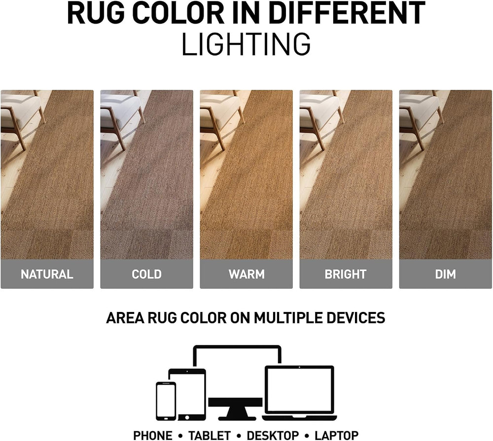Rugshop Modern Checkered Boxes Indoor Outdoor Rug Natural/Jute 5' x 7'