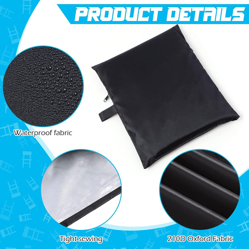 8 Pcs Black Outdoor Chair Cover Waterproof Stacking Patio Chair Cover