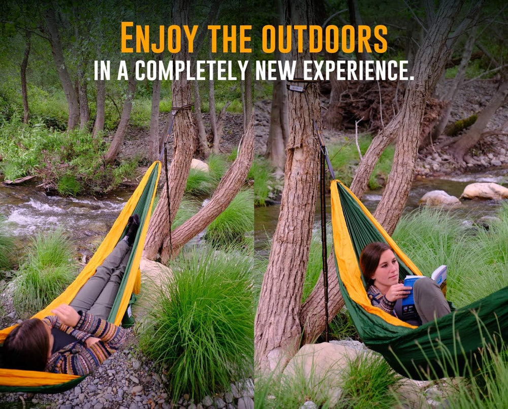 Ryno Tuff XL 2 Person Camping Hammock with Mosquito Net & Rain Fly - Comp...