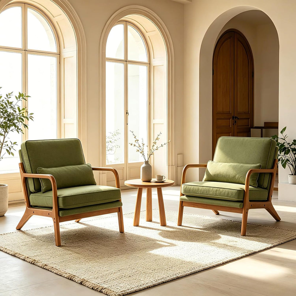 Karl home Mid-Century Modern Accent Reading Chair, Green
