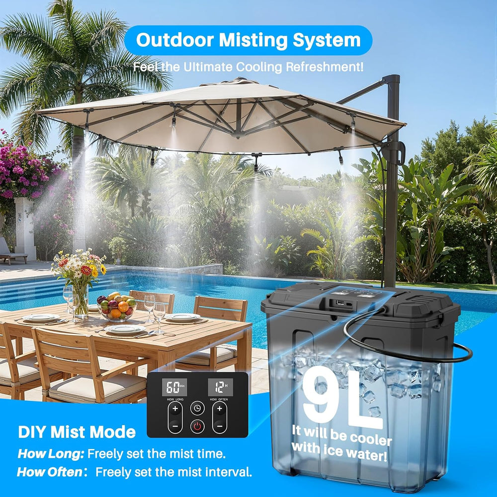 Ausic Portable Misting System, Outdoor Water Misters for Outside Patio Umbrel...