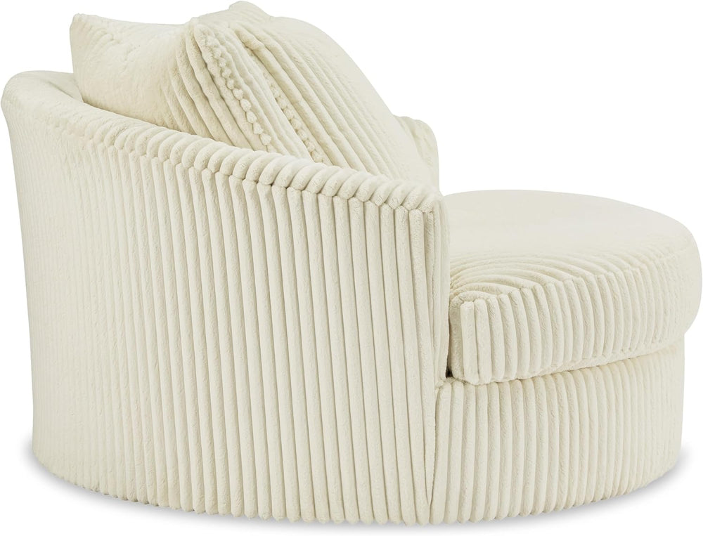 Signature Design by Ashley Lindyn White Oversized Swivel Accent Chair