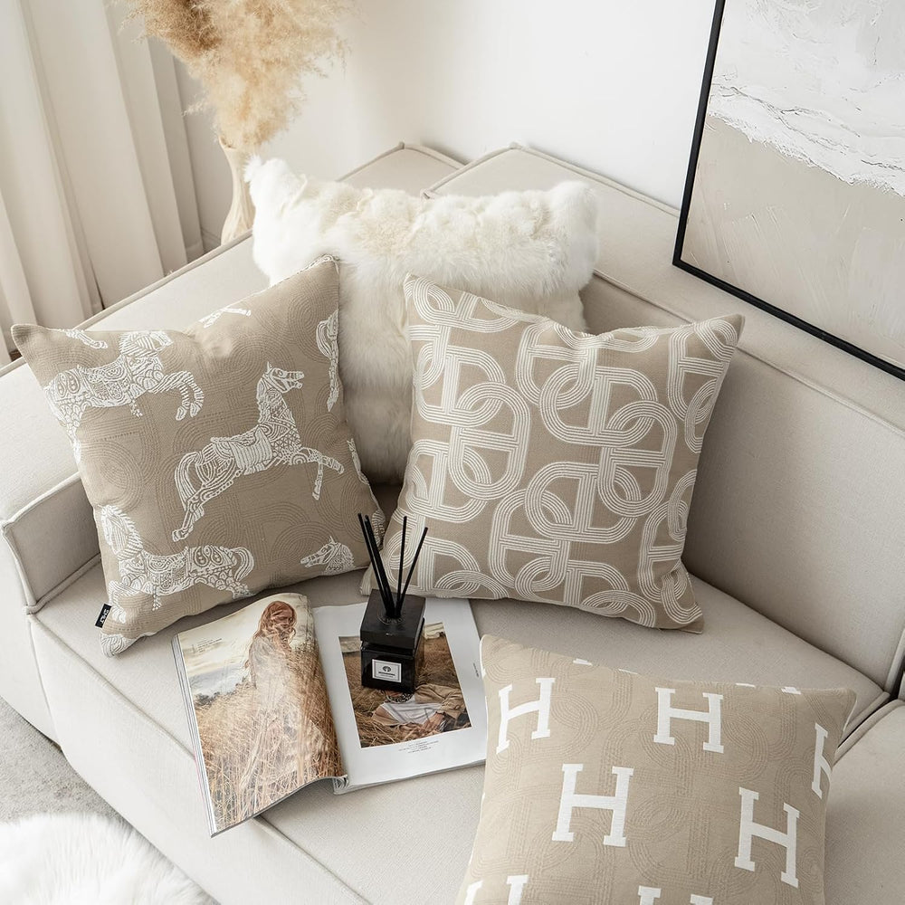 Croker Horse 20x20'' Inches Throw Pillow Cushion Cover - Pig Nose Pat...