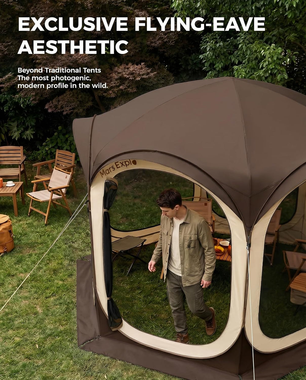 Screen Pop Up House Room Tent, Canopy Sun Shade Shelter for Patio, Backyard, ...